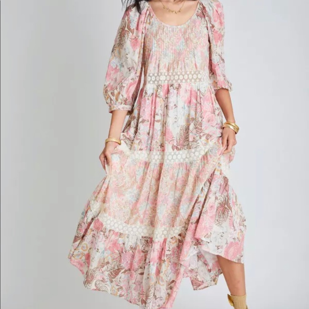 Loveshackfancy Evern crocheted lace-trim floral maxi dress